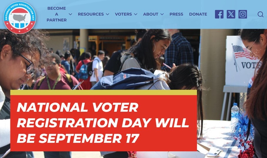 National Voter Registration Day will be September 17.